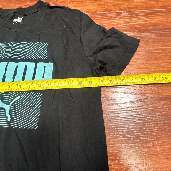 Puma Shirt Youth Size M Black Teal Tee Short Sleeve Kids Graphic Boys Kid - Picture 6 of 11